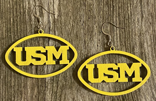 USM Wood Earrings, Yellow