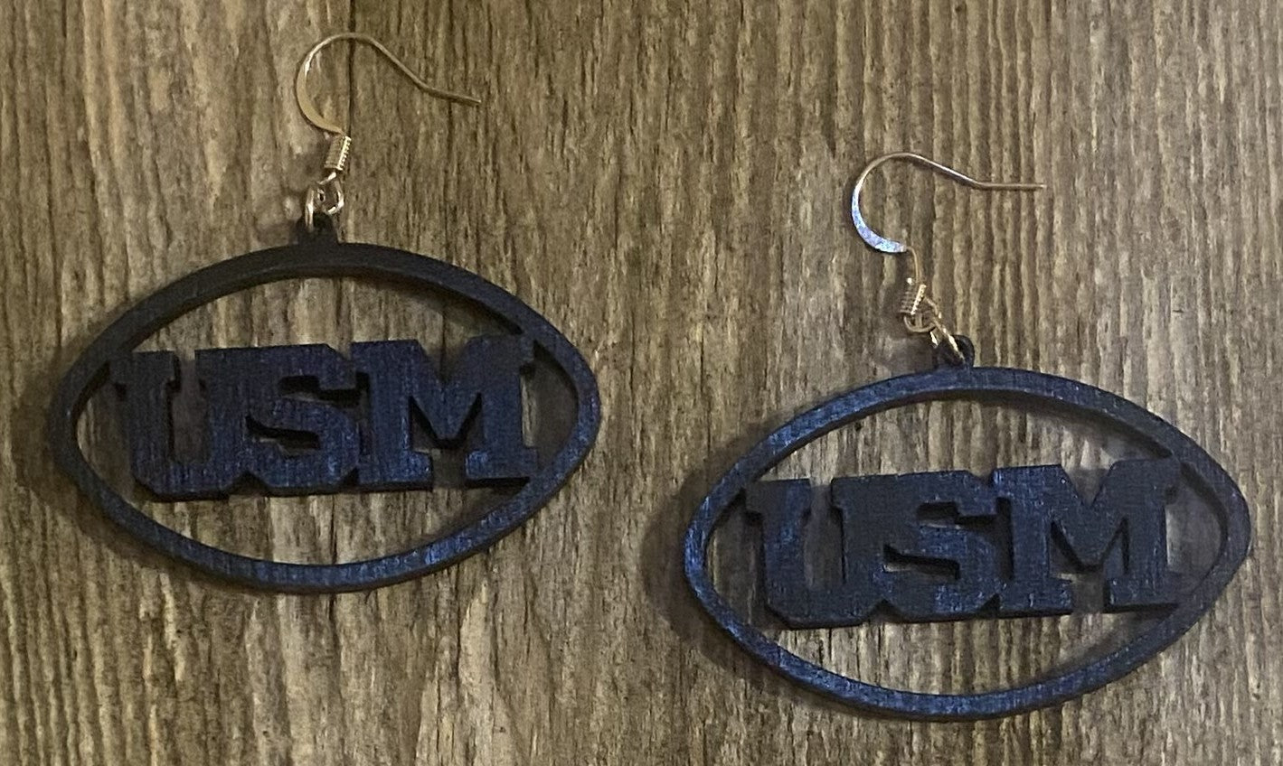 USM Wood Earrings, Black