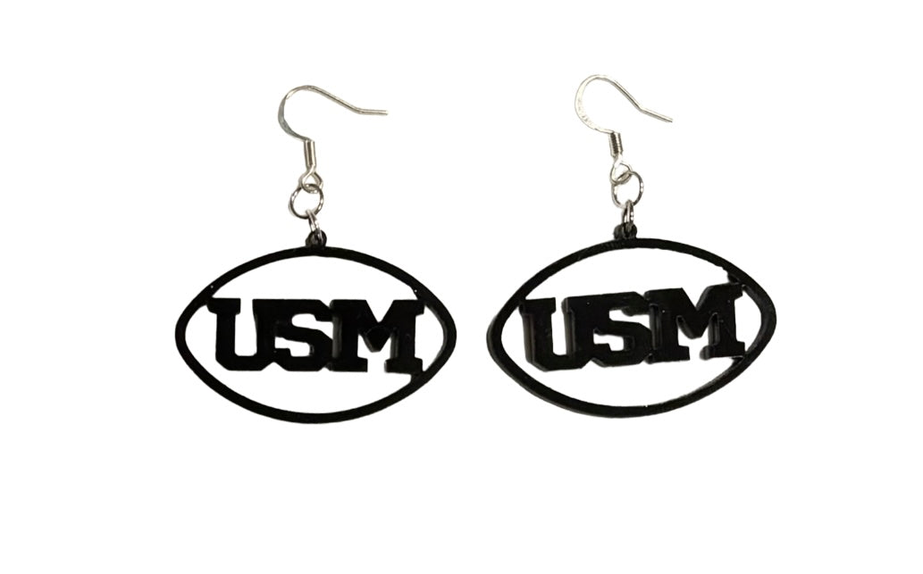 USM Acrylic Earrings, Black