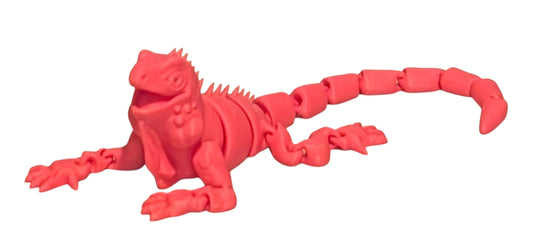3D Printed - 8" Iguana - Hot Pink