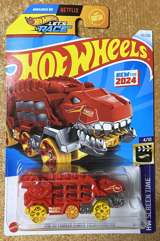 2024 Hot Wheels #55 HW Ultimate T-Rex Transporter RED