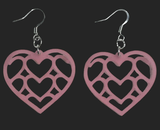 Multi Heart Acrylic Earrings, Passion Fruit