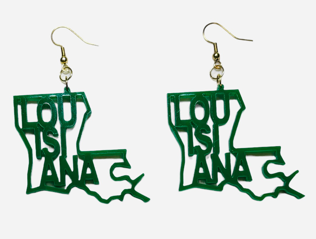 Louisiana Acrylic Earrings, Translucent Green