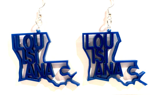 Louisiana Acrylic Earrings, Blue