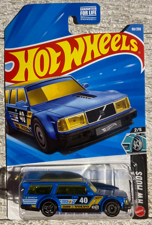 2026 Hot Wheels #69 Volvo 240 Drift Wagon BLUE