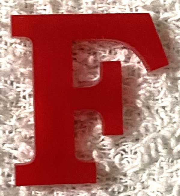Red Acrylic Letter - 1" Tall - Font #01