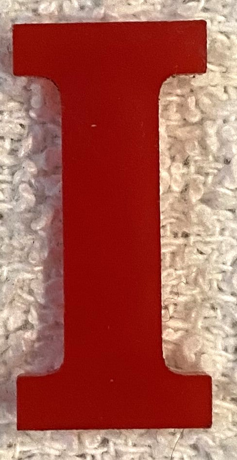 Red Acrylic Letter - 1" Tall - Font #01