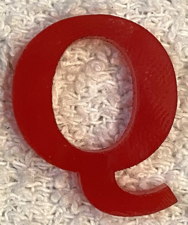 Red Acrylic Letter - 1" Tall - Font #01