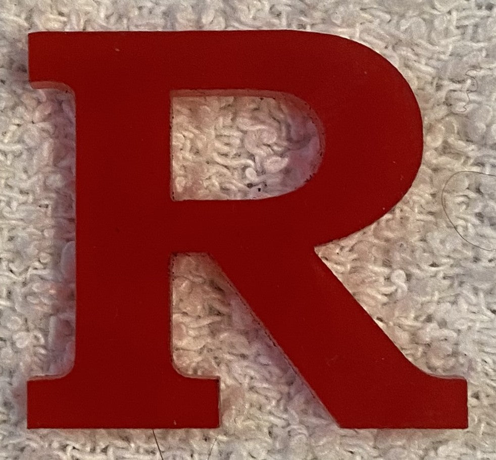 Red Acrylic Letter - 1" Tall - Font #01