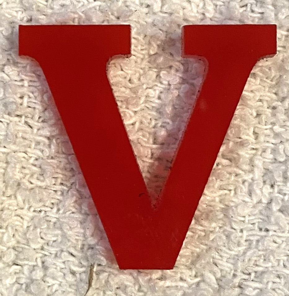 Red Acrylic Letter - 1" Tall - Font #01