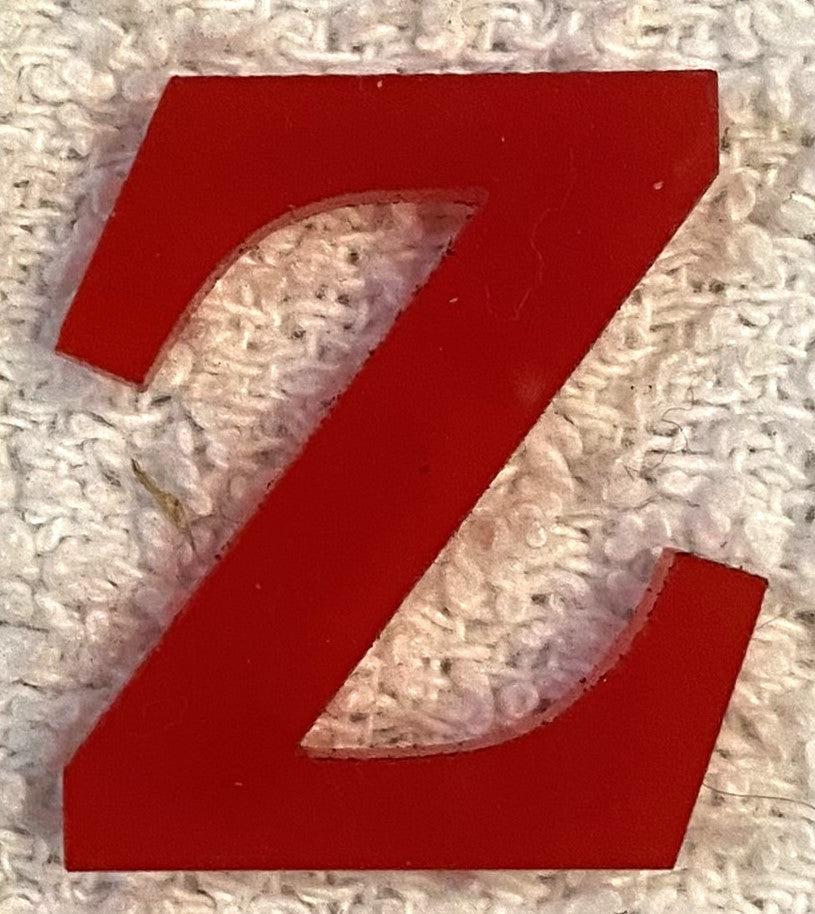 Red Acrylic Letter - 1" Tall - Font #01