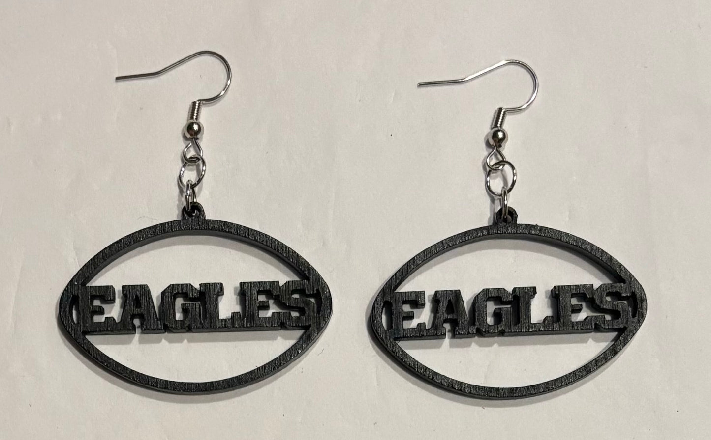 Eagles Wood Earrings, Black