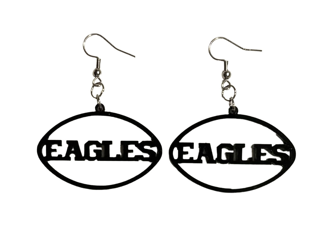 Eagles Acrylic Earrings, Black