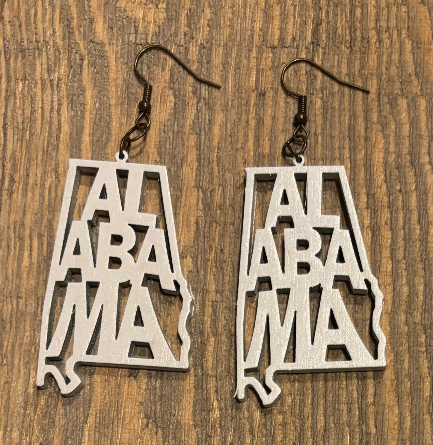 Alabama Wood Earrings, White