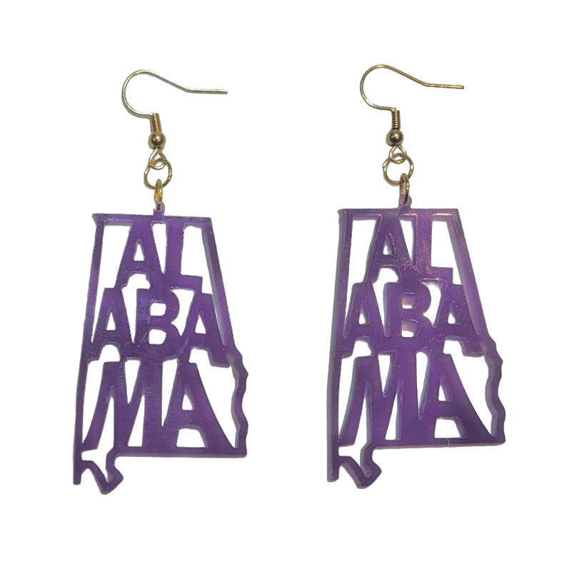 Alabama Acrylic Earrings, Translucent Violet