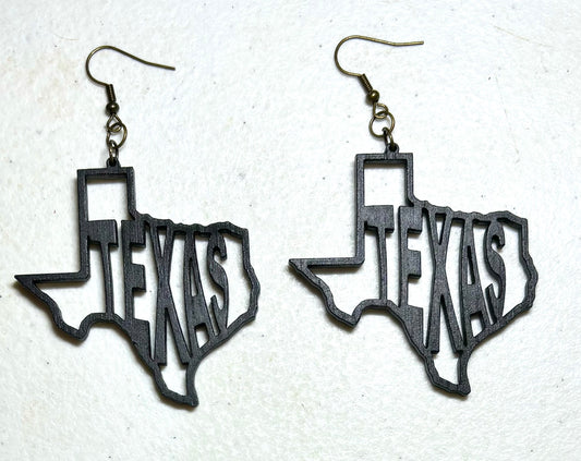 Texas Wood Earrings, Black