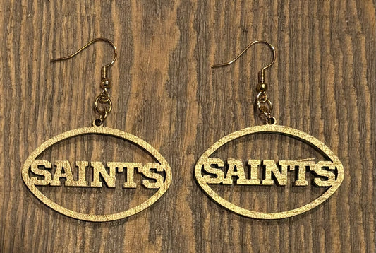 Saints Wood Earrings, Gold