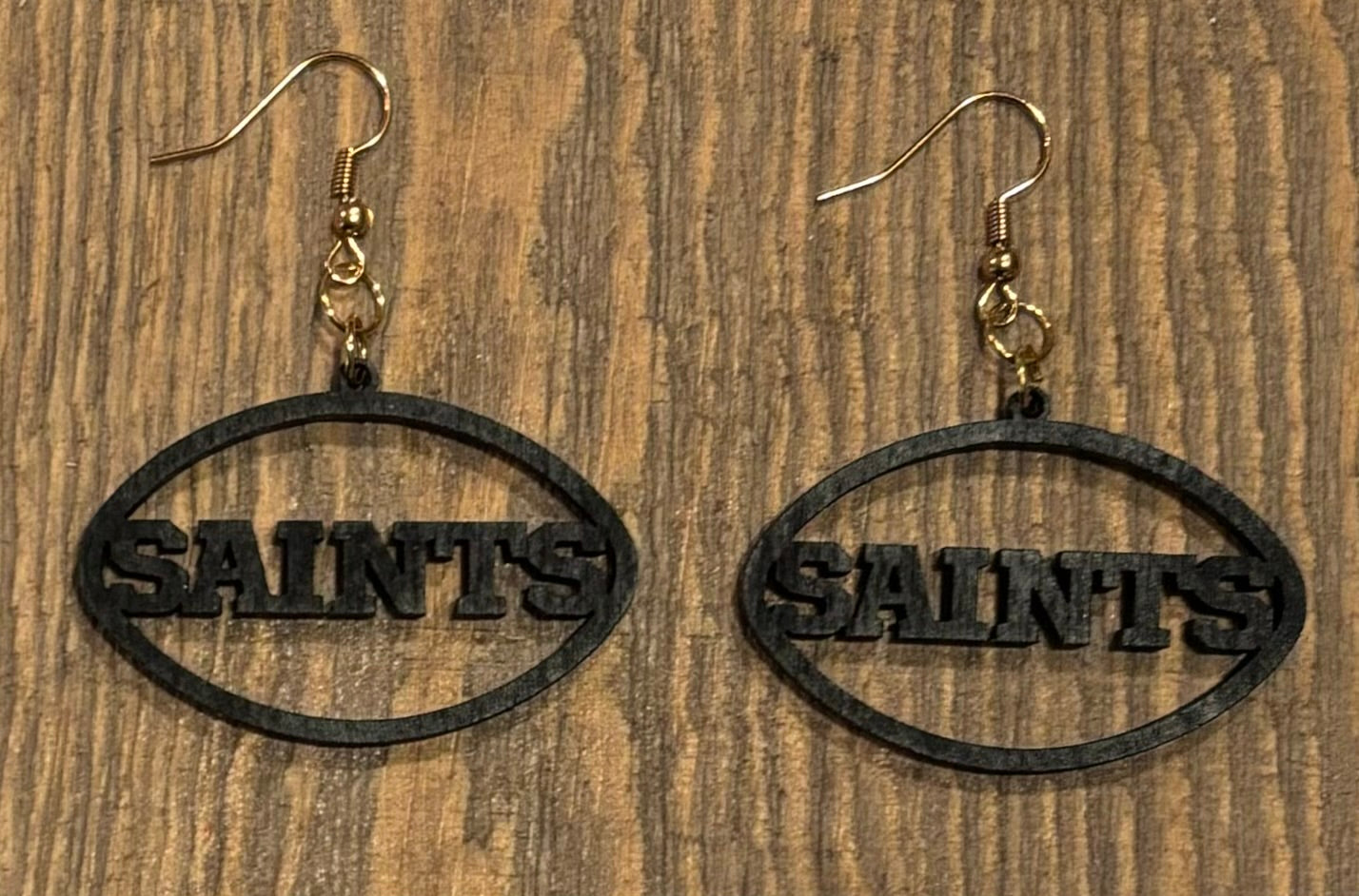 Saints Wood Earrings, Black