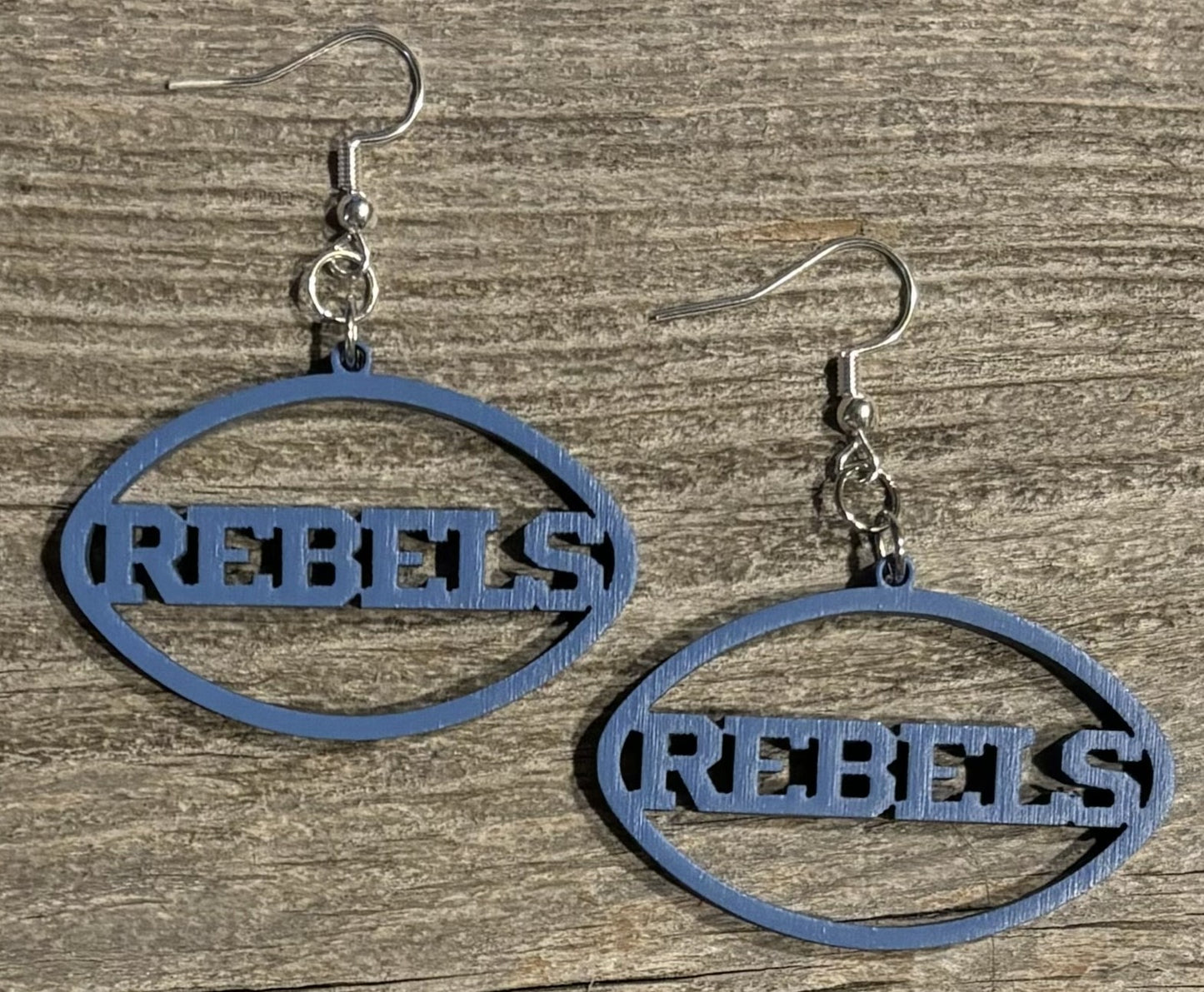 Rebels Wood Earrings, Wildflower Blue