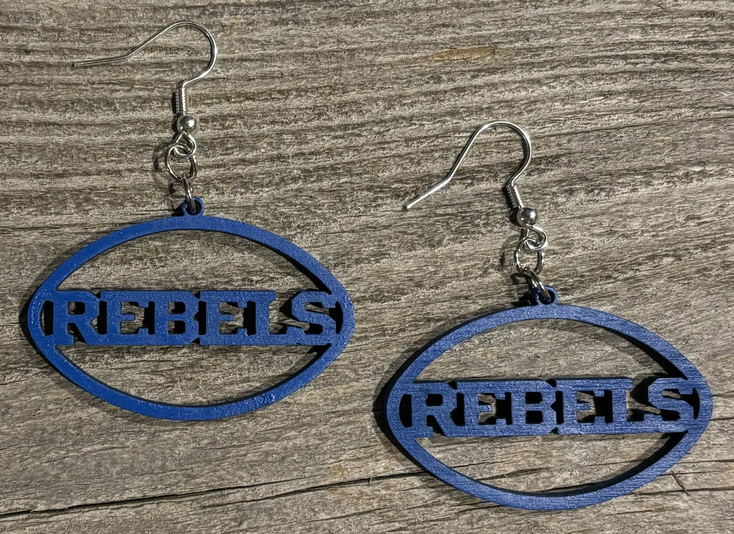 Rebels Wood Earrings, Blue