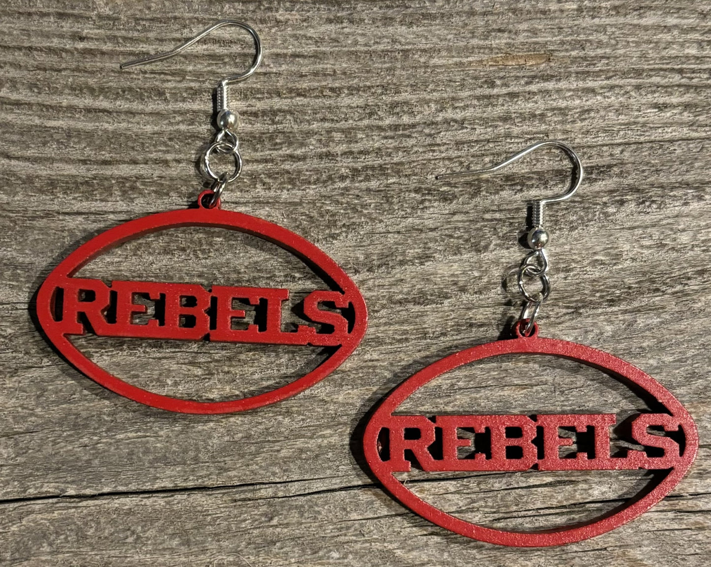 Rebels Wood Earrings, Red