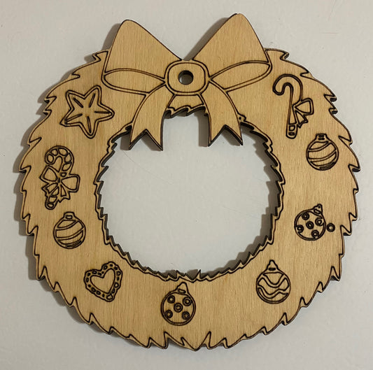 Ready to Paint Shape - 1/8" Birch - Wreath - S080