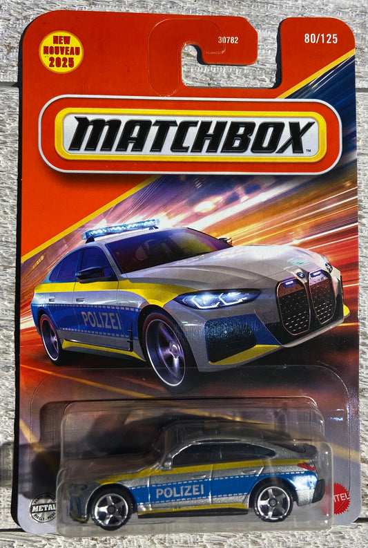 2025 Matchbox #80 2023 BMW i4 Police Sedan