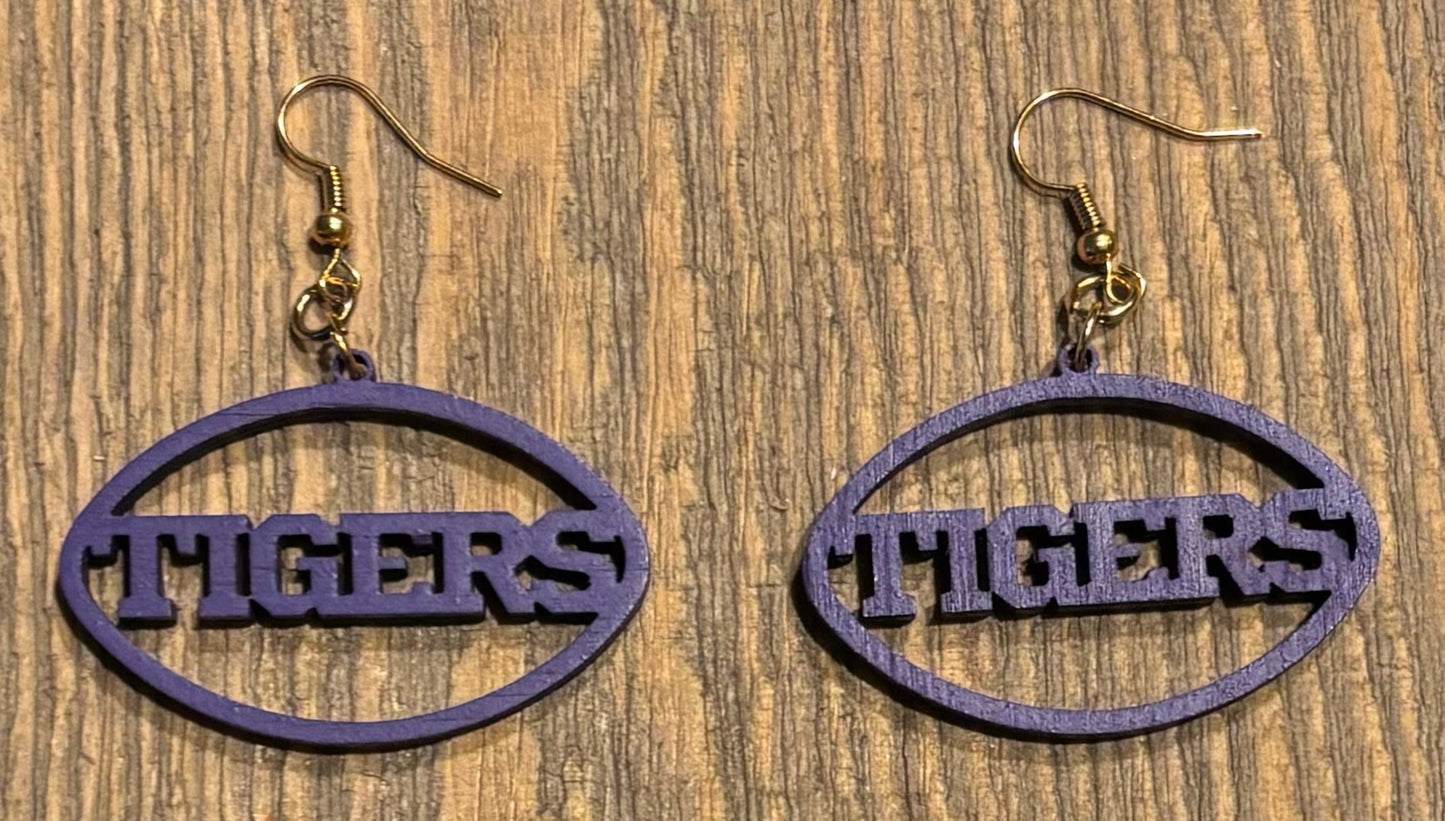 Tigers Wood Earrings, Grape