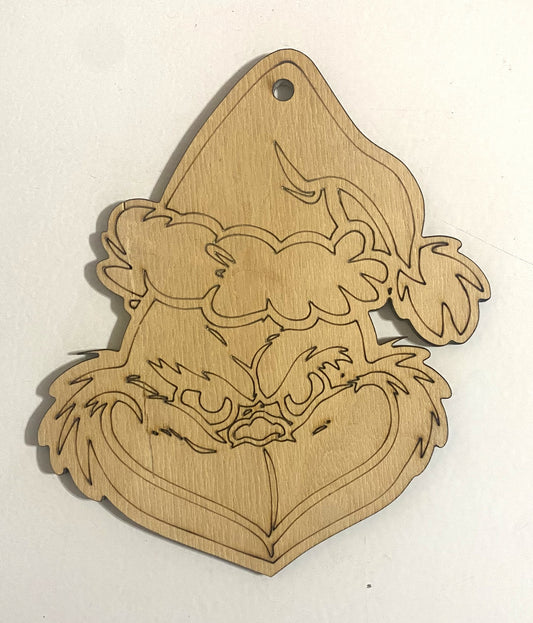 Ready to Paint Shape - 1/8" Birch - Grinch - S097