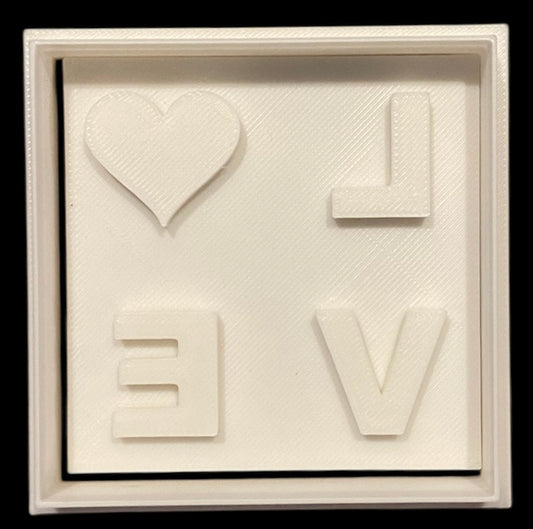 3D printed Cookie Cutter - 3.1" Square LOVE