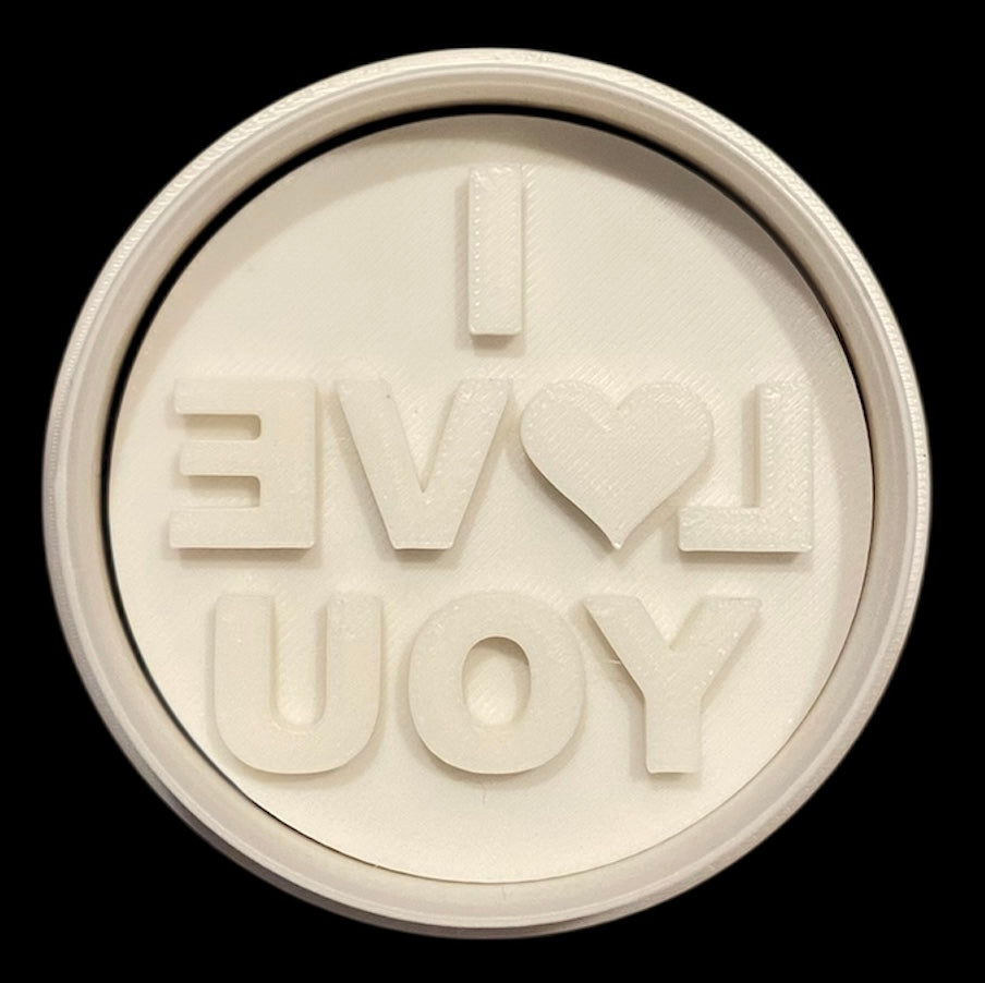 3D printed Cookie Cutter - 3.1" Round LOVE