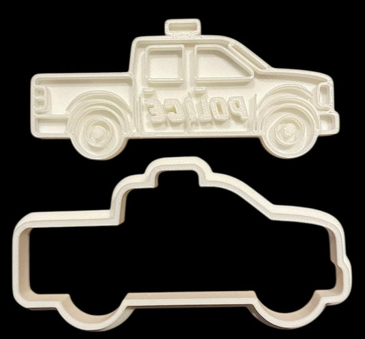 3D printed Cookie Cutter - 3.5" Police Truck