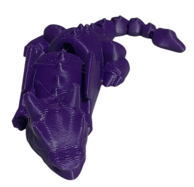 3D printed 4" Lazy Dragon, Indigo