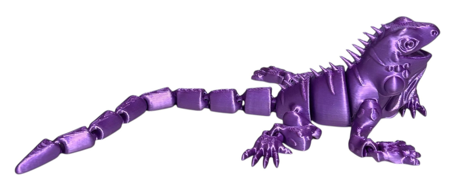 3D Printed - 12" Iguana - Purple Silk