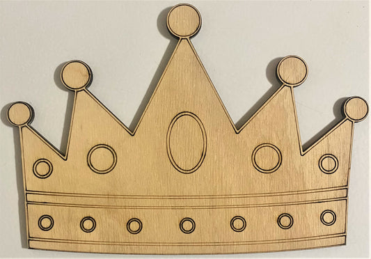 Ready to Paint Shape - 1/8" Birch - Crown - S106
