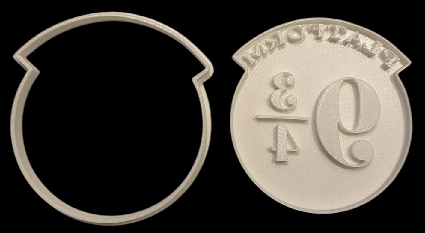 3D printed Cookie Cutter - 3.5" Platform 9-3/4