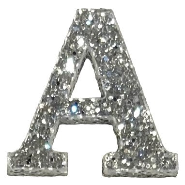 Silver Glitter Acrylic Letter A Font #01