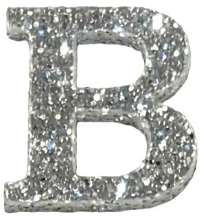 Silver Glitter Acrylic Letter B Font #01