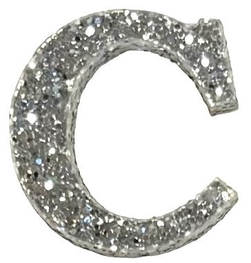 Silver Glitter Acrylic Letter C Font #01