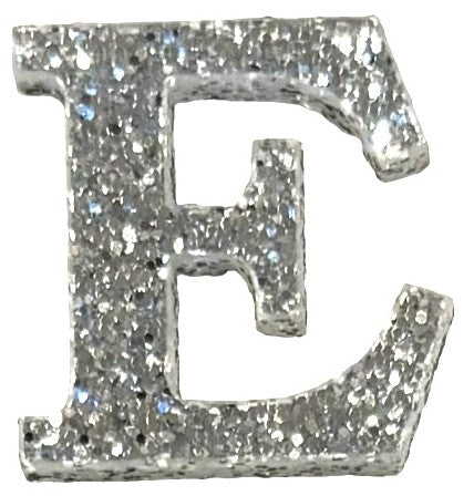 Silver Glitter Acrylic Letter E Font #01