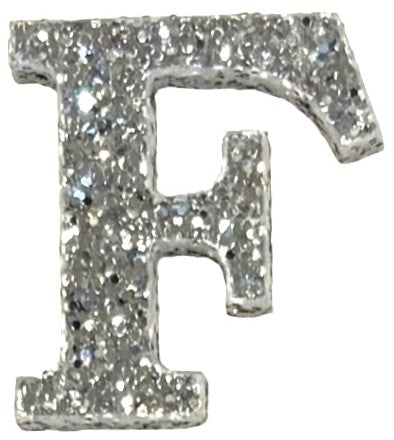 Silver Glitter Acrylic Letter F Font #01