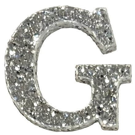 Silver Glitter Acrylic Letter G Font #01