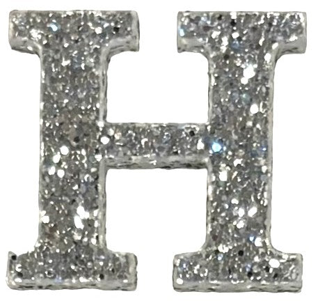 Silver Glitter Acrylic Letter H Font #01