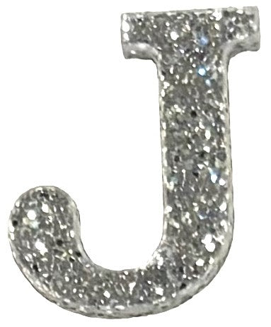 Silver Glitter Acrylic Letter J Font #01