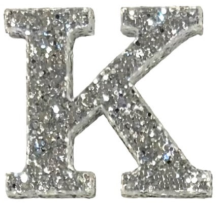 Silver Glitter Acrylic Letter K Font #01