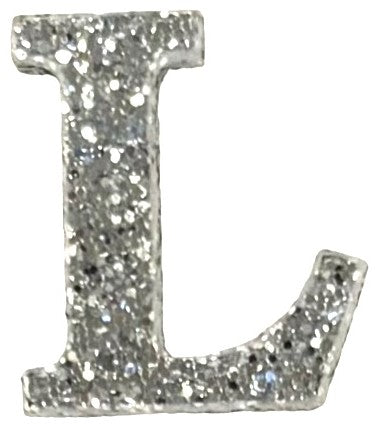 Silver Glitter Acrylic Letter L Font #01