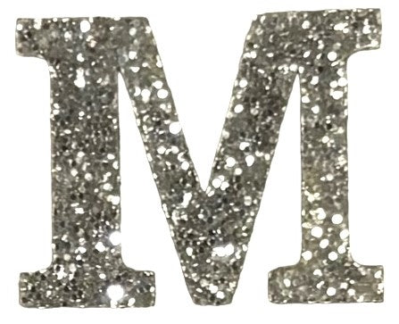 Silver Glitter Acrylic Letter M Font #01