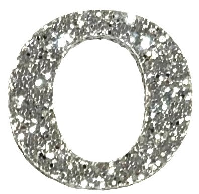 Silver Glitter Acrylic Letter O Font #01