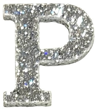 Silver Glitter Acrylic Letter P Font #01