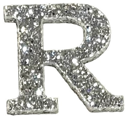 Silver Glitter Acrylic Letter R Font #01